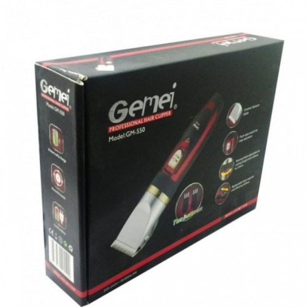 Професійна машинка для стрижки волосся GEMEI GM-550 з двома акумуляторами для ідеальної стрижки