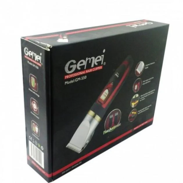 GEMEI GM-550 Професійна машинка для стрижки волосся 2 акумулятори 60 хвилин автономності та регульована довжина