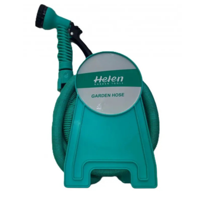 Шланг поливальний 15 м з котушкою і розпилювачем з 7 режимами Helen Garden Tools шланг садовий що розтягується для легкого поливу