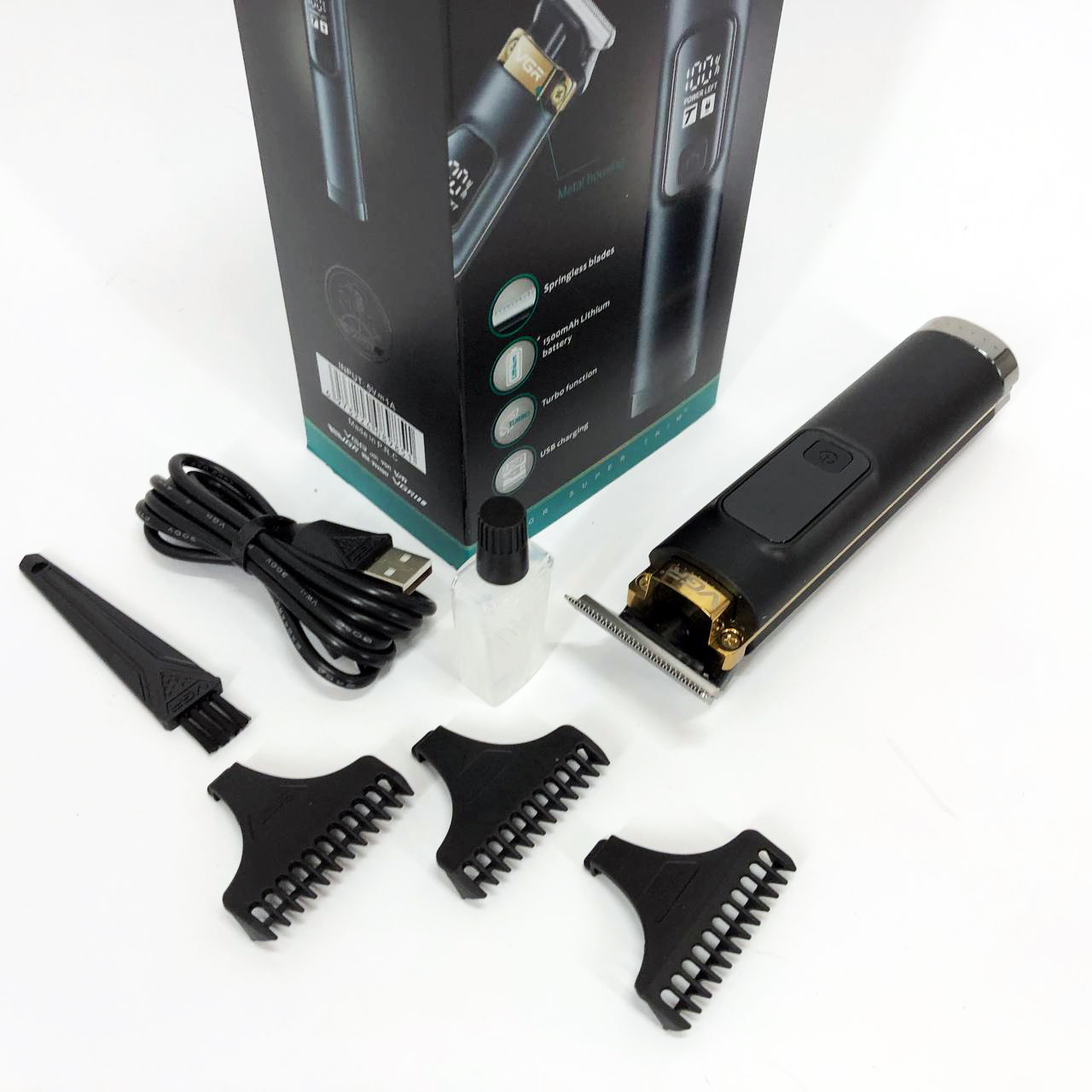 Машинка для стрижки волосся VGR V-985 — професійний триммер з турборежимом та дисплеєм — изображение 12