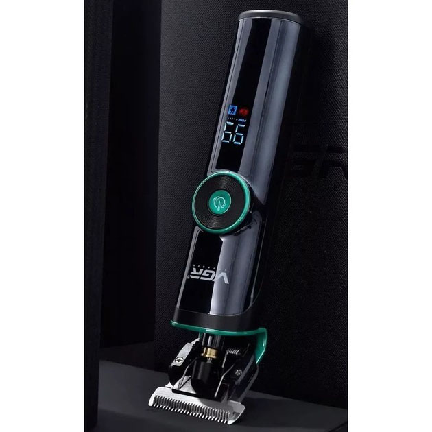 Машинка для стрижки волосся VGR V-671 з акумулятором 400 хв роботи, LED-дисплеєм і насадками — изображение 2