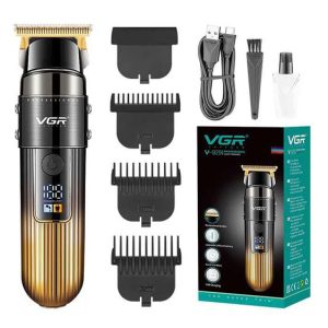 Машинка для стрижки волосся VGR V-929 акумуляторна з дисплеєм і насадками