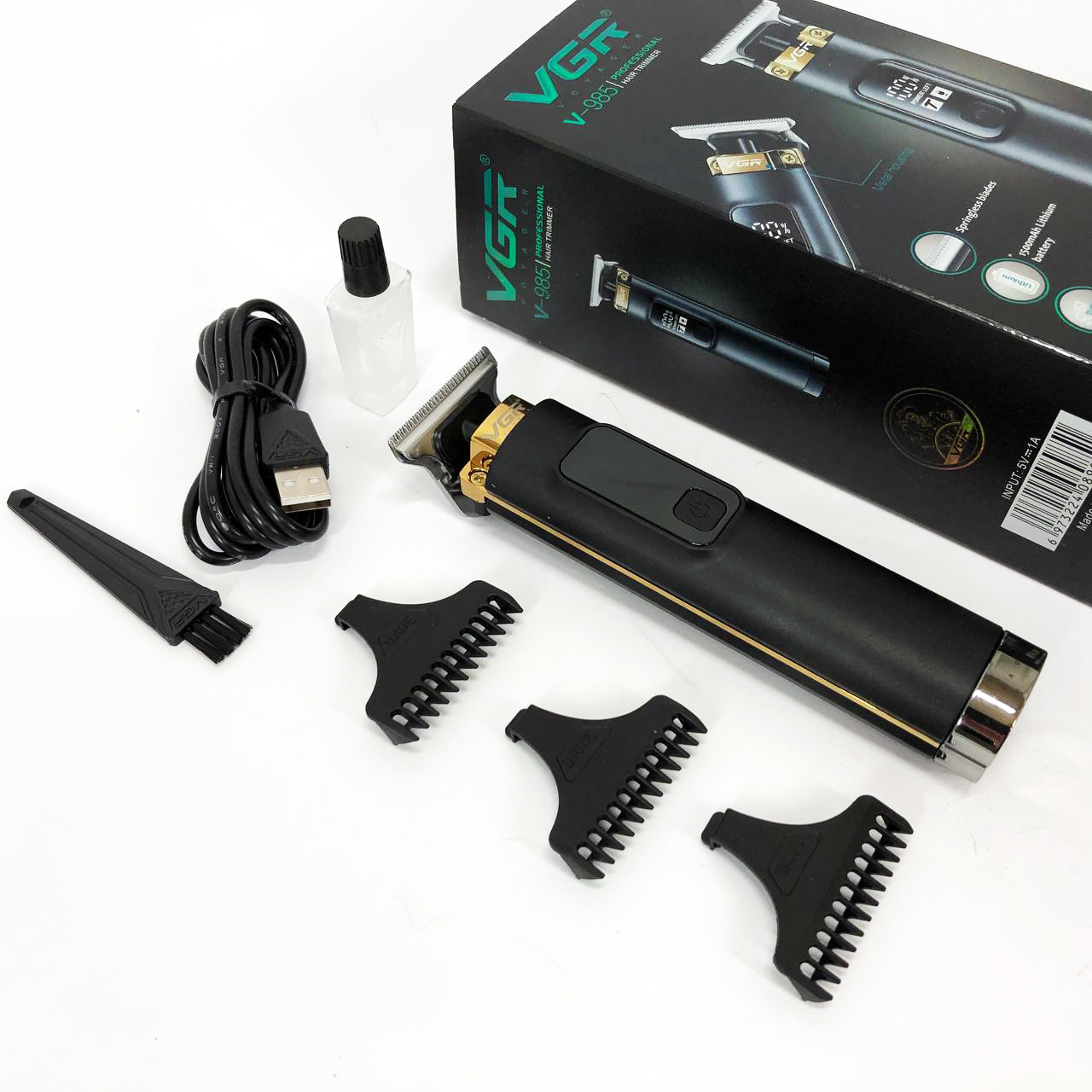 Машинка для стрижки волосся VGR V-985 — професійний триммер з турборежимом та дисплеєм — изображение 3