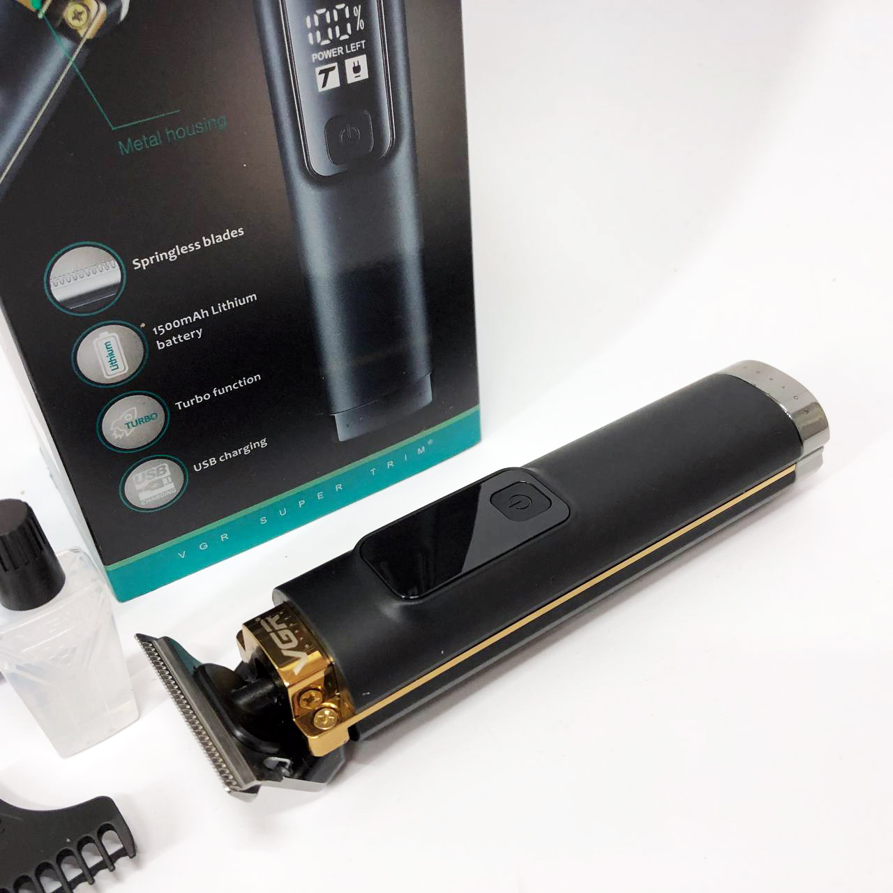 Машинка для стрижки волосся VGR V-985 — професійний триммер з турборежимом та дисплеєм — изображение 15