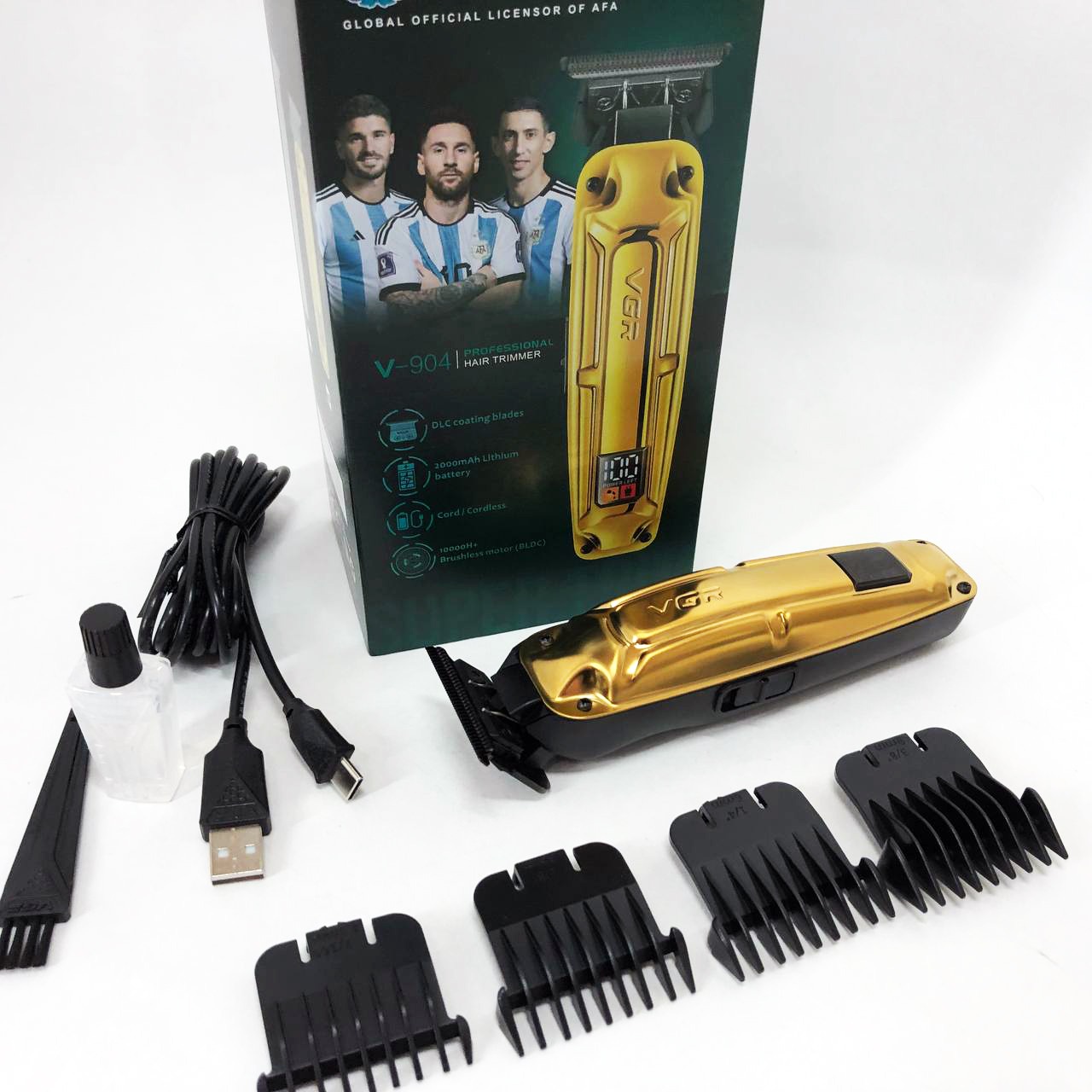 Акумуляторна машинка для стрижки волосся VGR V-904 Gold — изображение 7