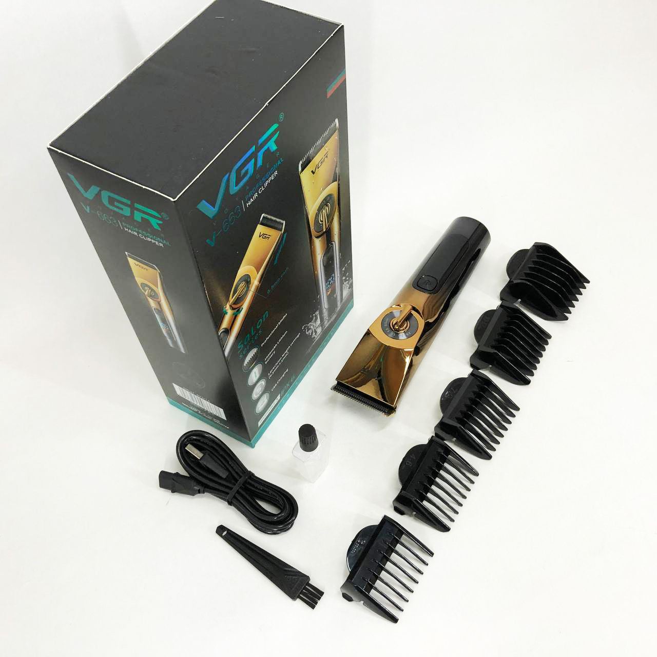 Професійна бездротова машинка для стрижки VGR V-663 тример для волосся, бороди та вусів — изображение 17