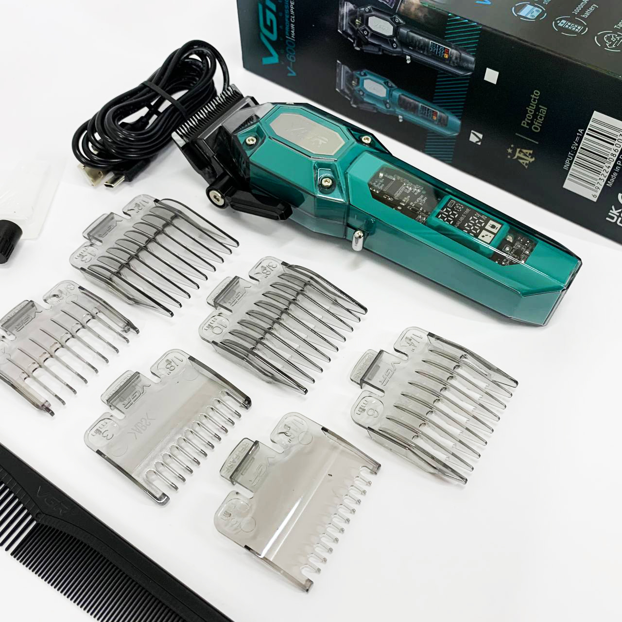 Акумуляторна машинка для стрижки VGR V-600. Колір: зелений — изображение 12