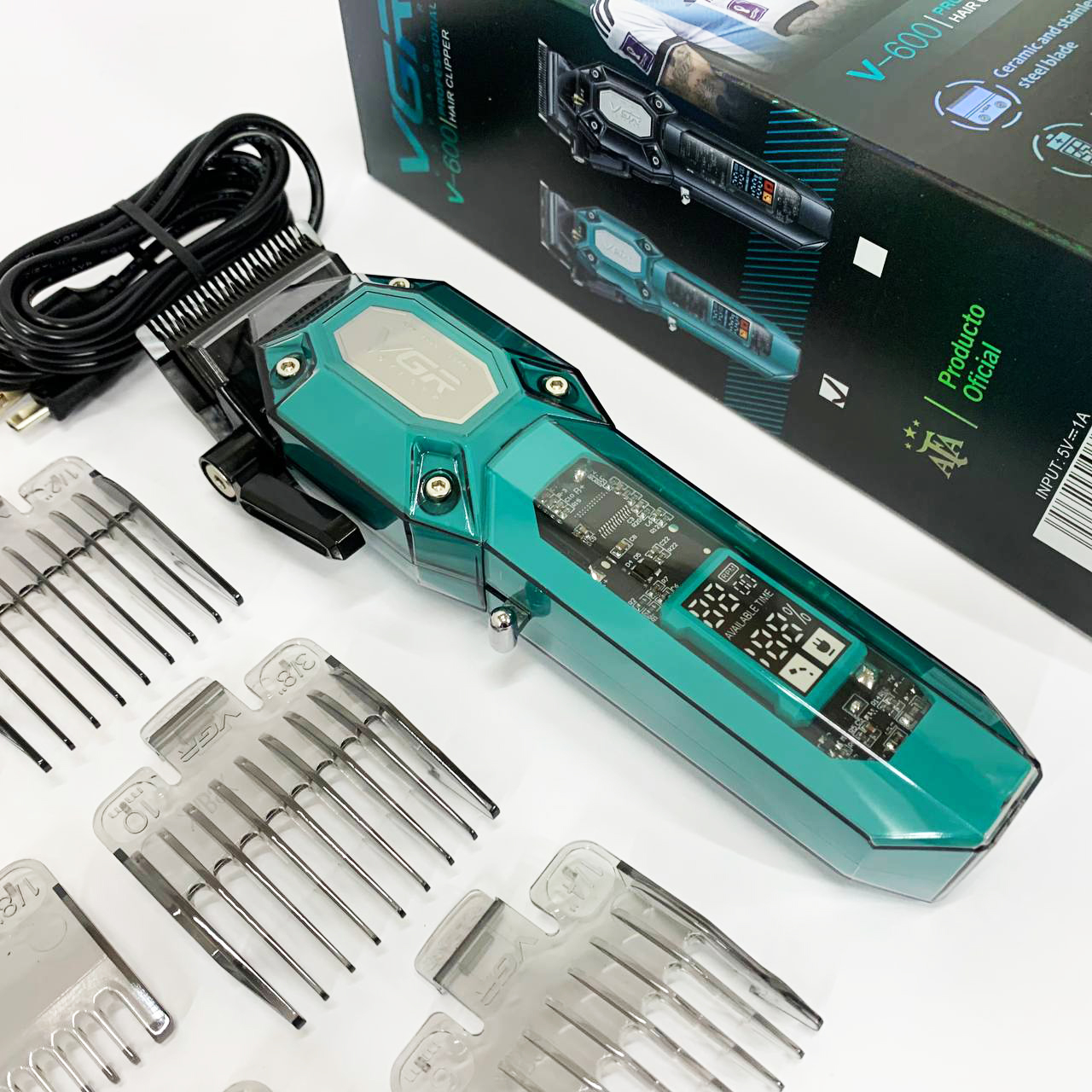 Акумуляторна машинка для стрижки VGR V-600. Колір: зелений — изображение 13