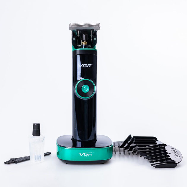 Машинка для стрижки волосся VGR V-671 з акумулятором 400 хв роботи, LED-дисплеєм і насадками — изображение 6