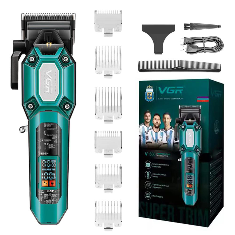 Акумуляторна машинка для стрижки VGR V-600. Колір: зелений