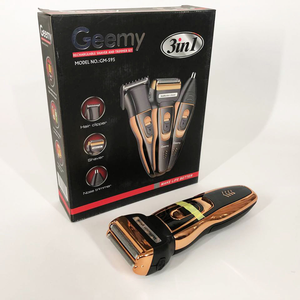 Електробритва сіткова і тріммер для бороди GEMEI / Geemy GM-595 з акумулятором. Колір: золотий — изображение 14