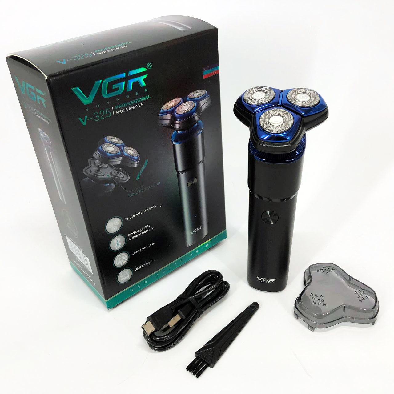 Електробритва VGR V-325, тример бездротовий, машинка чоловіча для гоління, тример для вусів — изображение 10