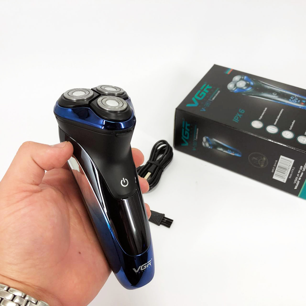 Електробритва VGR V-387 для чоловіків, роторна для вологого та сухого гоління, Бездротова електробритва — изображение 8