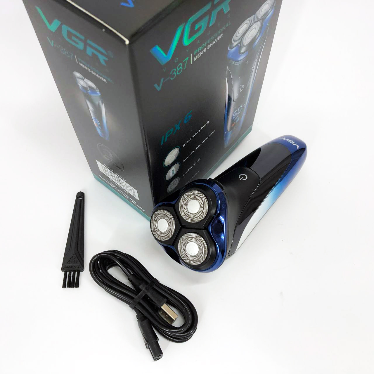 Електробритва VGR V-387 для чоловіків, роторна для вологого та сухого гоління, Бездротова електробритва — изображение 15