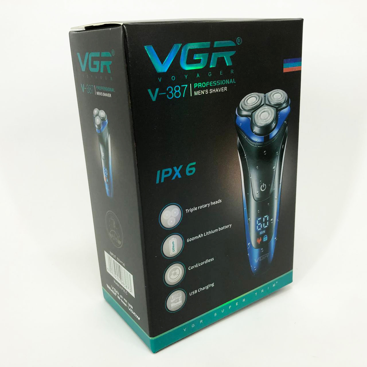 Електробритва VGR V-387 для чоловіків, роторна для вологого та сухого гоління, Бездротова електробритва — изображение 12