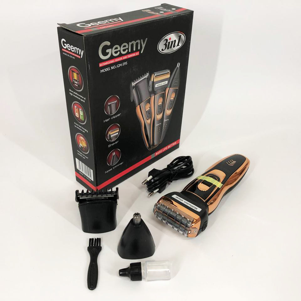 Електробритва сіткова і тріммер для бороди GEMEI / Geemy GM-595 з акумулятором. Колір: золотий — изображение 19