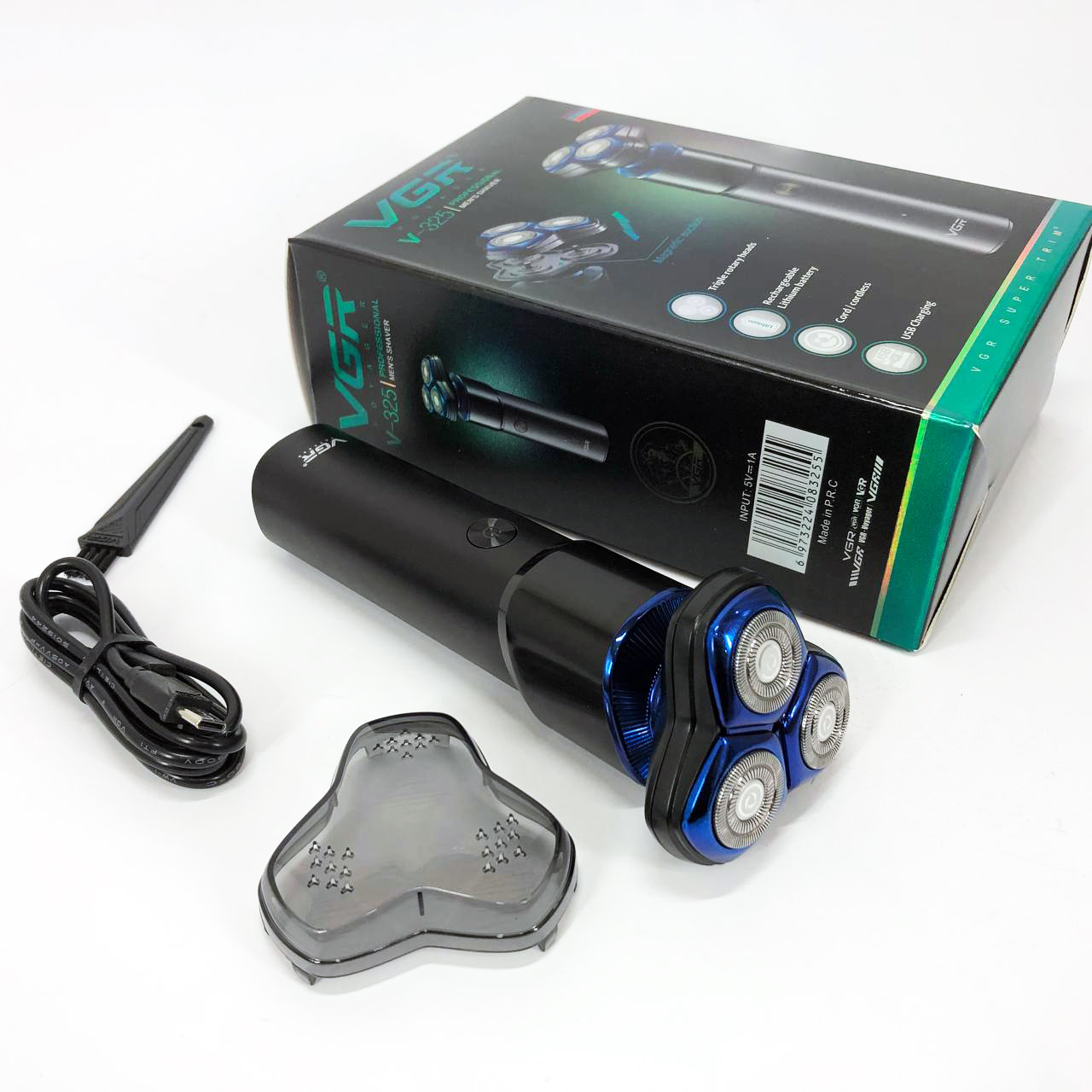 Електробритва VGR V-325, тример бездротовий, машинка чоловіча для гоління, тример для вусів — изображение 18