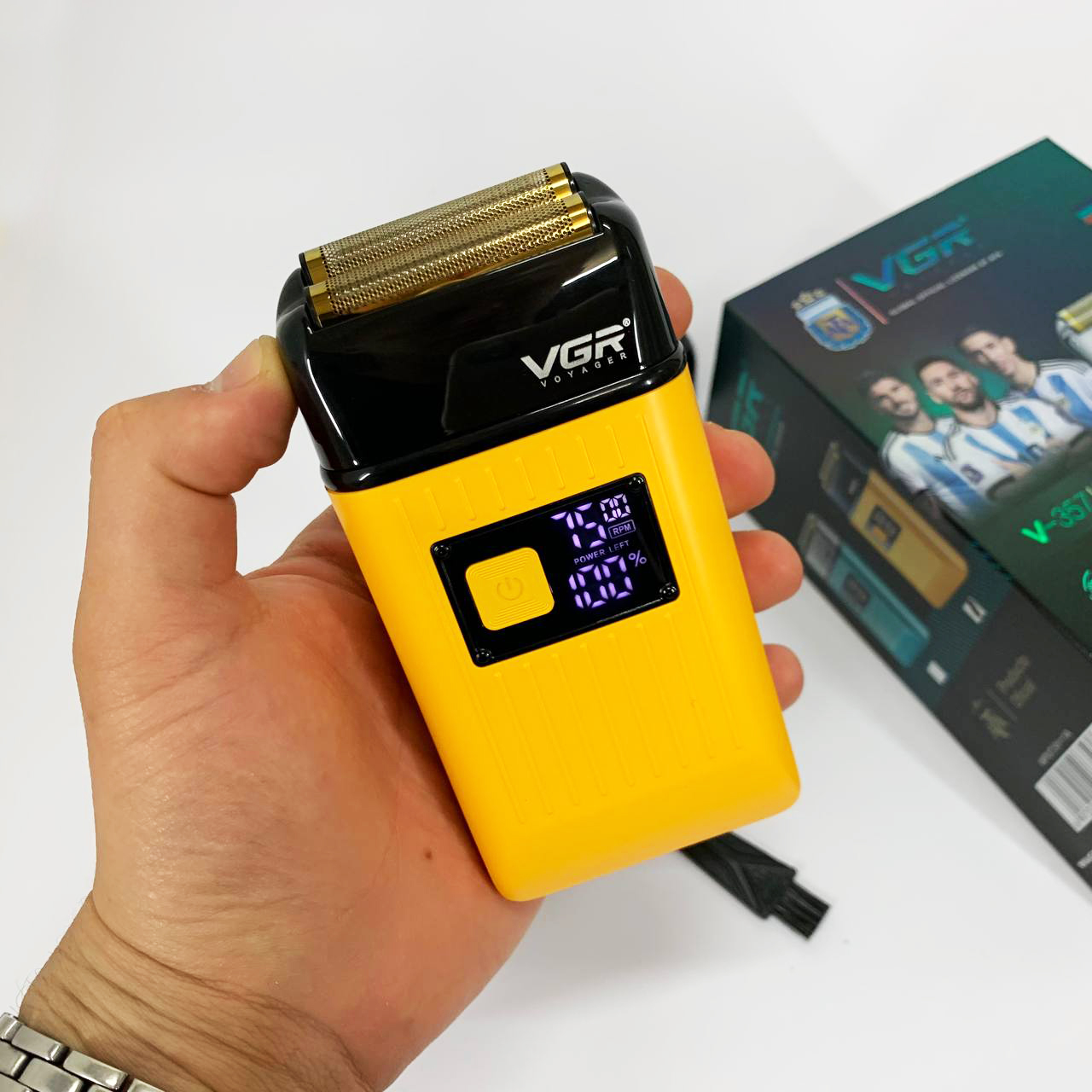 Електробритва портативна чоловіча VGR V-357 професійна бритва Шейвер. Колір: жовтий — изображение 5