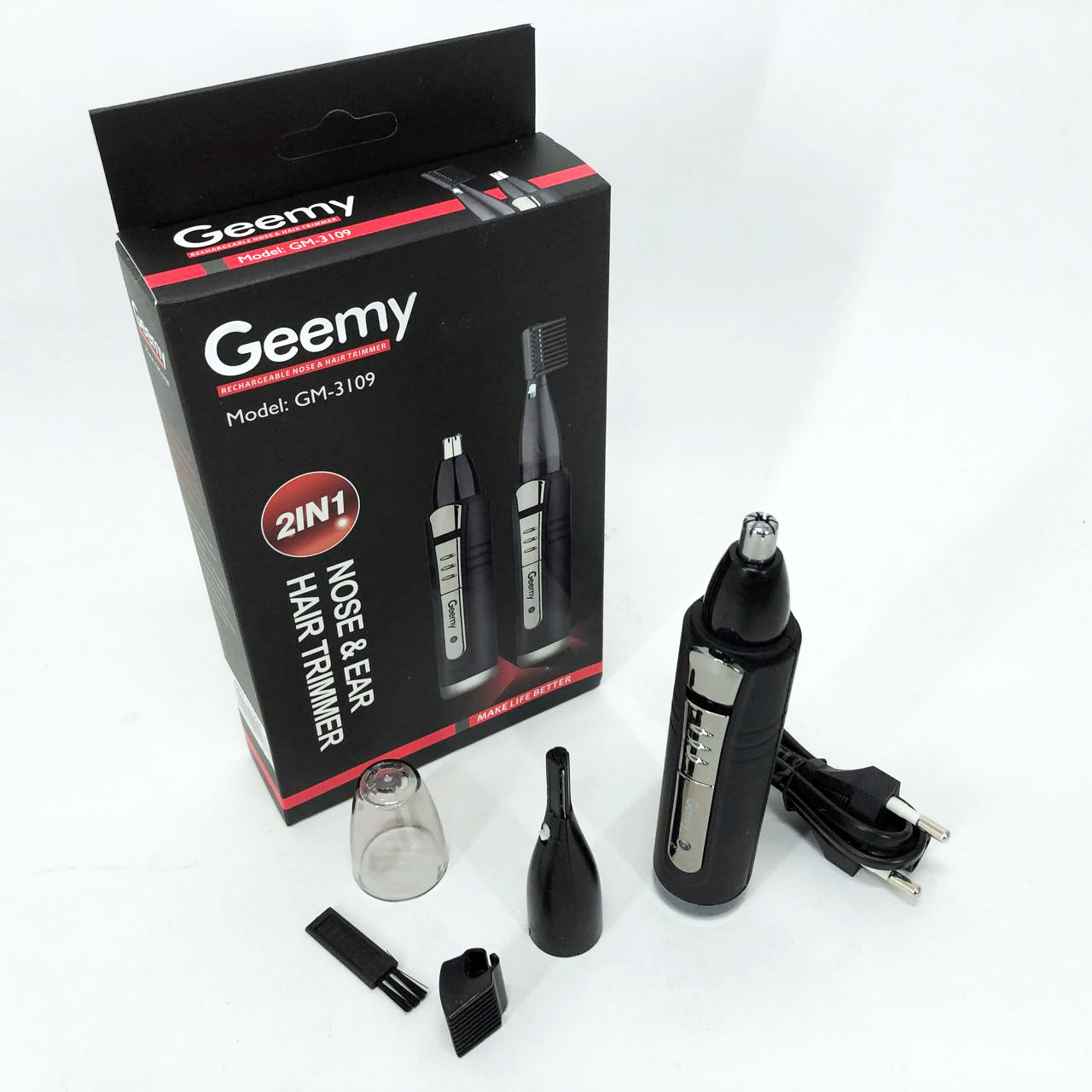 Тример GEMEI GM-3109 2в1, тример бездротовий, машинка чоловіча для гоління, бездротова електробритва — изображение 19