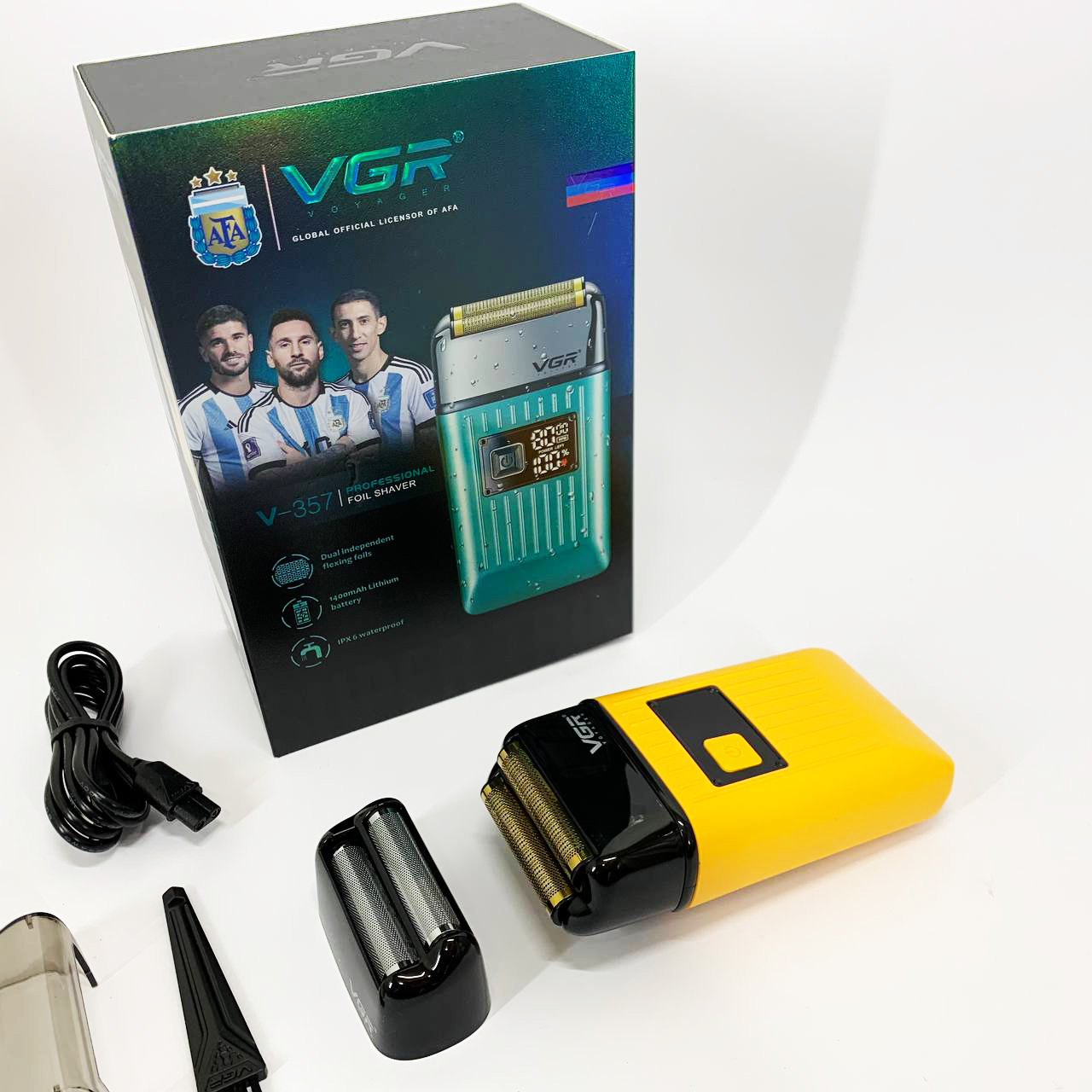 Електробритва портативна чоловіча VGR V-357 професійна бритва Шейвер. Колір: жовтий — изображение 17