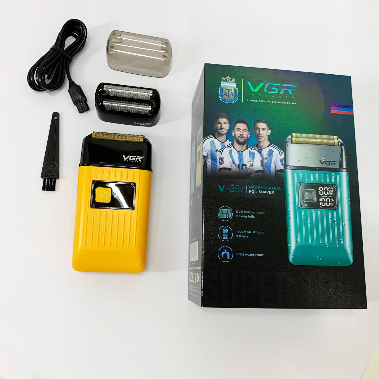 Електробритва портативна чоловіча VGR V-357 професійна бритва Шейвер. Колір: жовтий — изображение 12