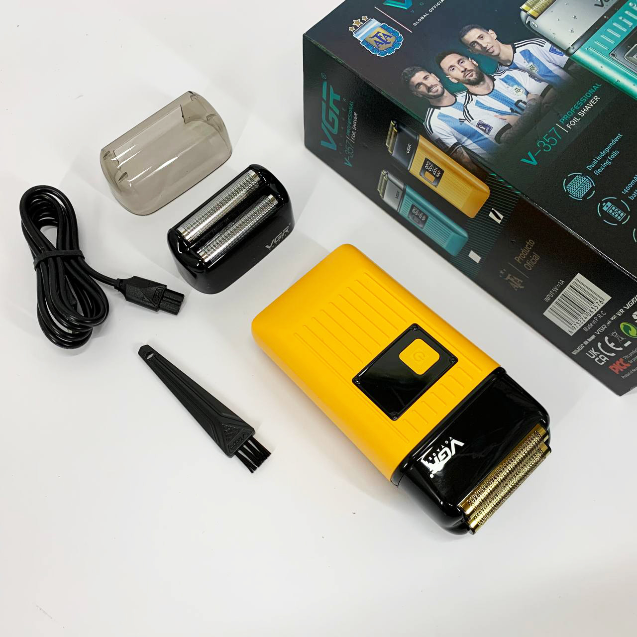 Електробритва портативна чоловіча VGR V-357 професійна бритва Шейвер. Колір: жовтий — изображение 9