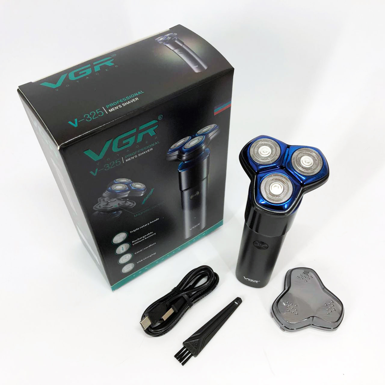 Електробритва VGR V-325, тример бездротовий, машинка чоловіча для гоління, тример для вусів — изображение 11