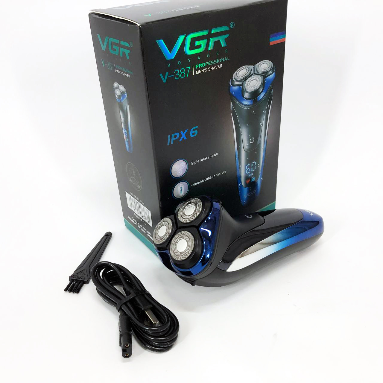 Електробритва VGR V-387 для чоловіків, роторна для вологого та сухого гоління, Бездротова електробритва — изображение 13