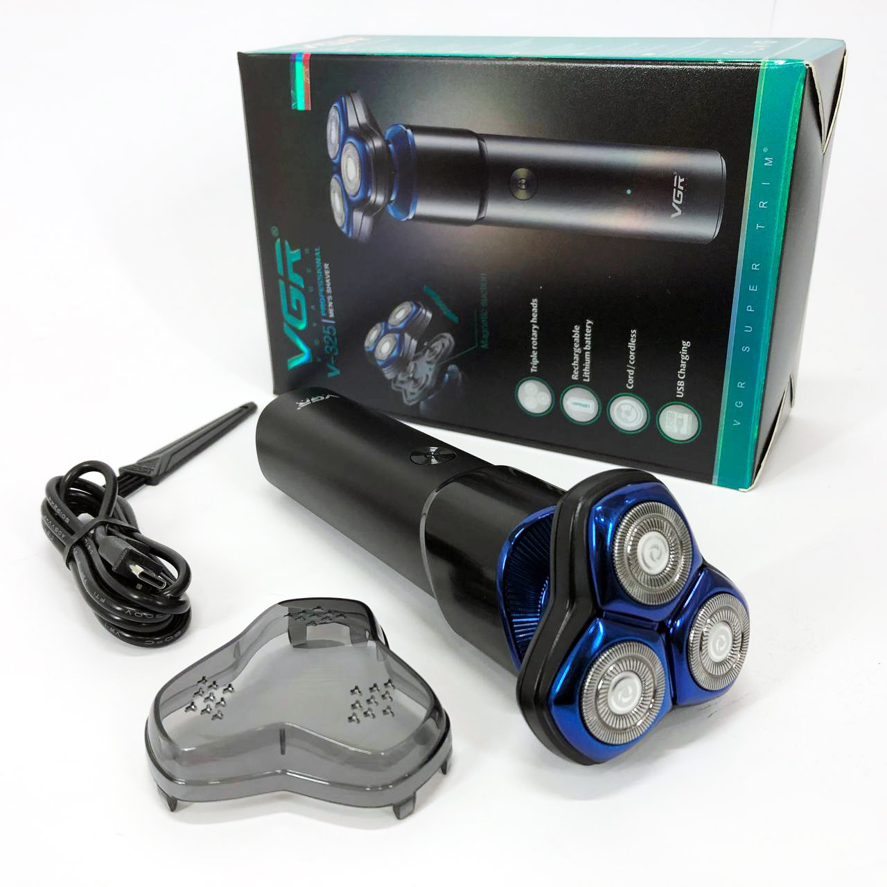 Електробритва VGR V-325, тример бездротовий, машинка чоловіча для гоління, тример для вусів — изображение 2