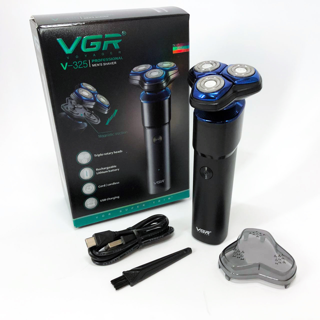 Електробритва VGR V-325, тример бездротовий, машинка чоловіча для гоління, тример для вусів — изображение 12