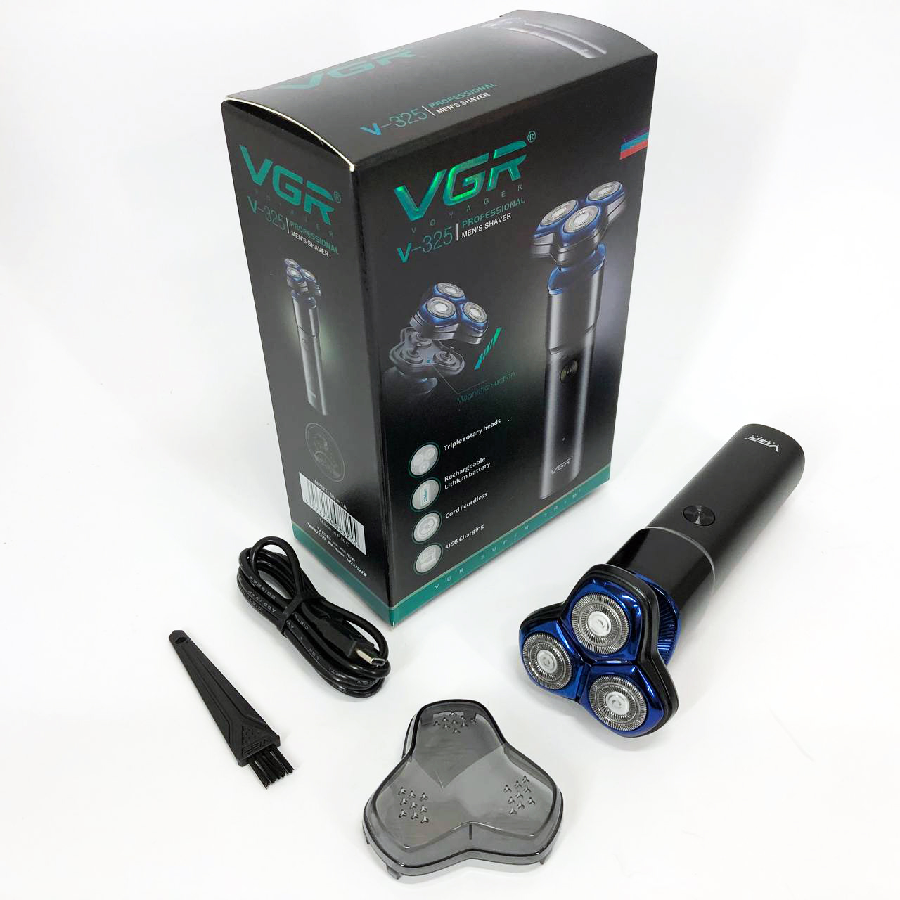 Електробритва VGR V-325, тример бездротовий, машинка чоловіча для гоління, тример для вусів — изображение 14