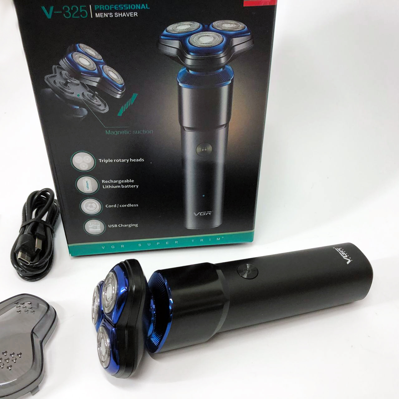 Електробритва VGR V-325, тример бездротовий, машинка чоловіча для гоління, тример для вусів — изображение 15