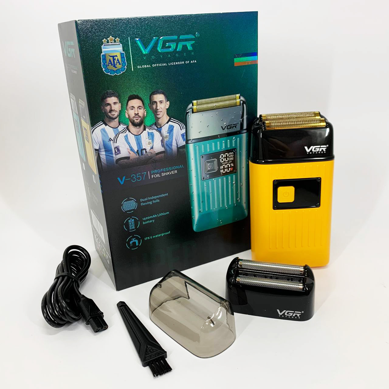 Електробритва портативна чоловіча VGR V-357 професійна бритва Шейвер. Колір: жовтий — изображение 14