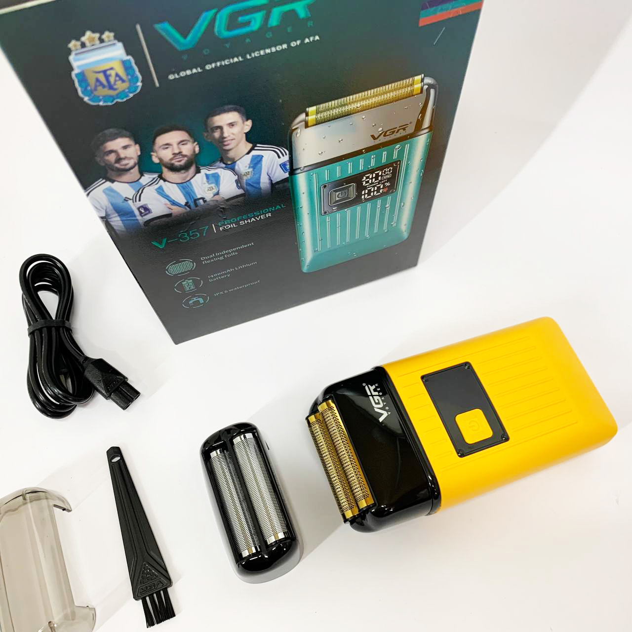Електробритва портативна чоловіча VGR V-357 професійна бритва Шейвер. Колір: жовтий — изображение 16