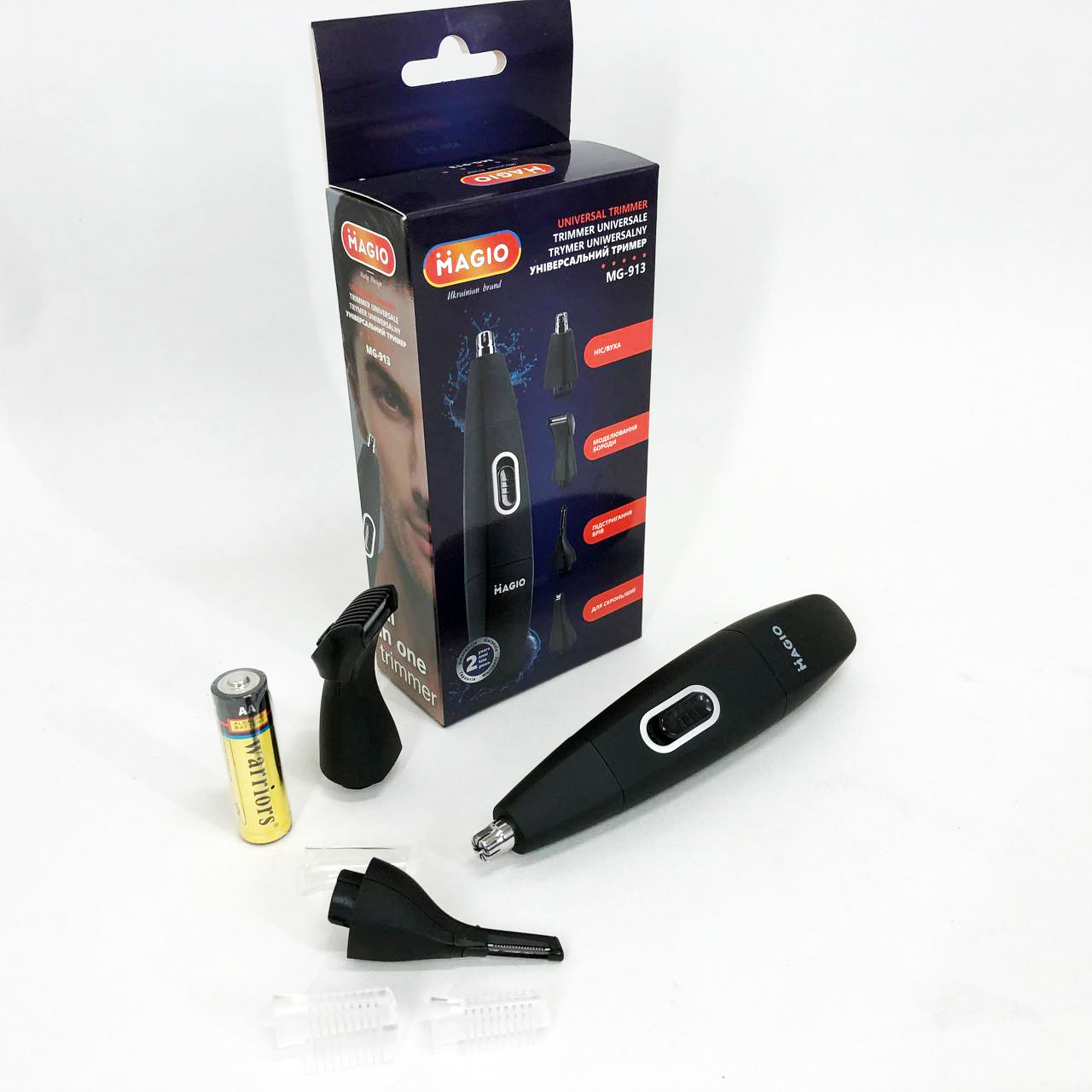 Тример MAGIO MG-913 Aqua 4в1, Тример бездротовий, Машинка чоловіча для гоління — изображение 17