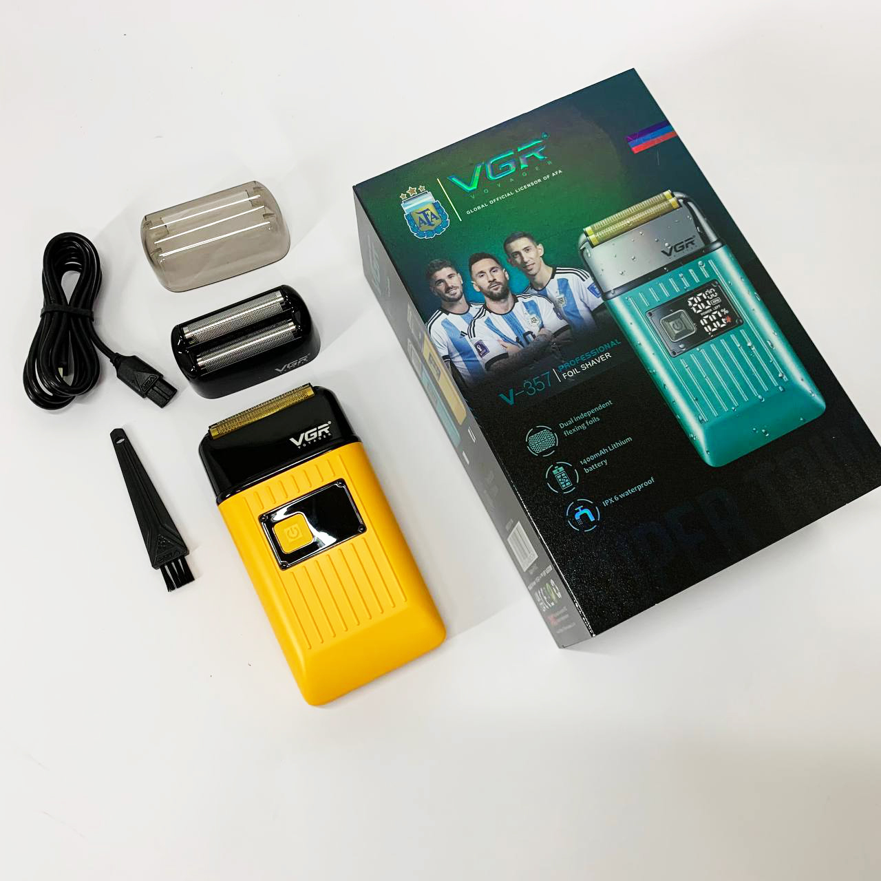Електробритва портативна чоловіча VGR V-357 професійна бритва Шейвер. Колір: жовтий — изображение 13