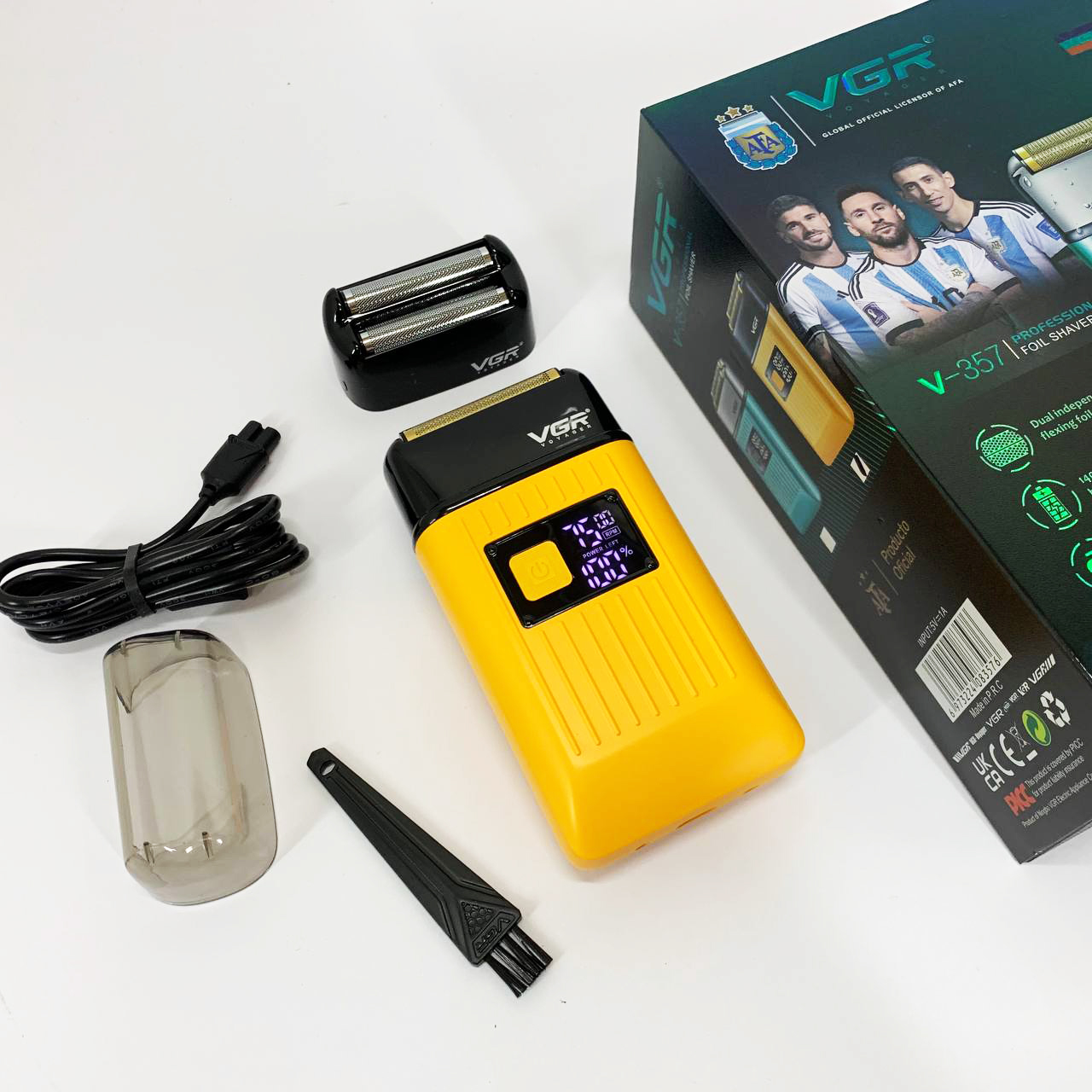 Електробритва портативна чоловіча VGR V-357 професійна бритва Шейвер. Колір: жовтий — изображение 6
