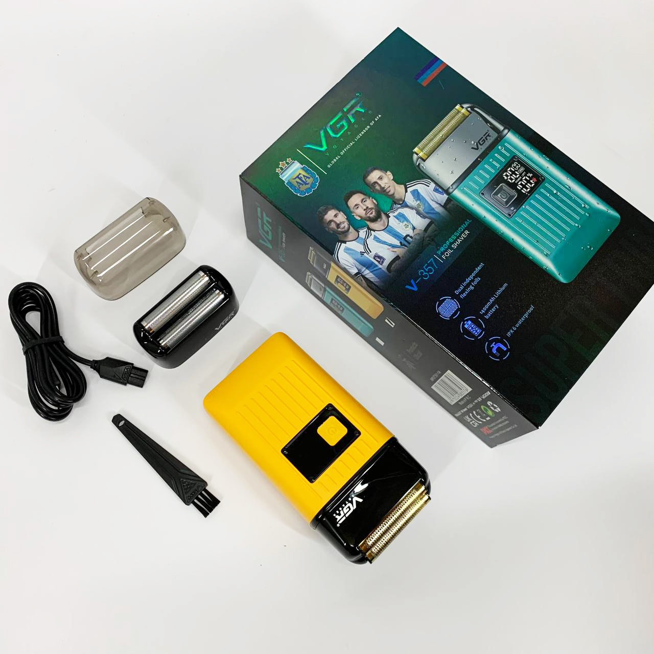 Електробритва портативна чоловіча VGR V-357 професійна бритва Шейвер. Колір: жовтий — изображение 8