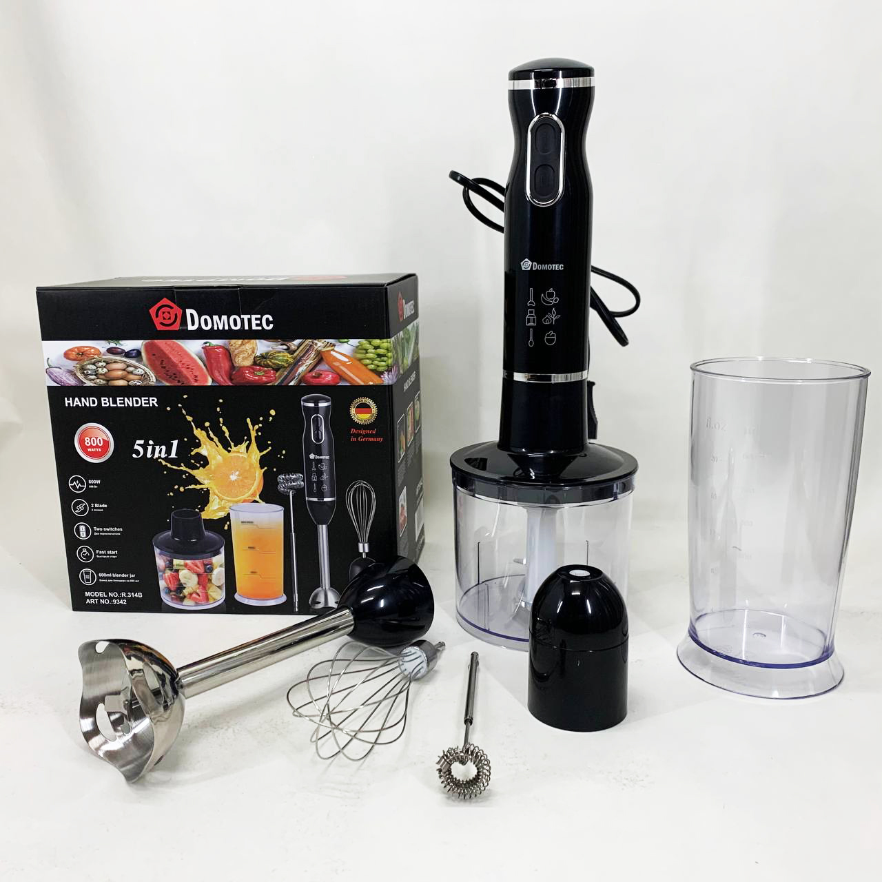 Блендер Domotec R.314B занурювальний 5 в 1800 Вт — изображение 11