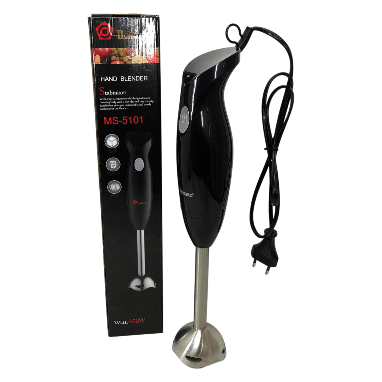 Блендер DOMOTEC MS-5101 350 Вт занурювальний з нержавіючої сталі — ідеальний блендер для молочних коктейлів та подрібнення — изображение 5