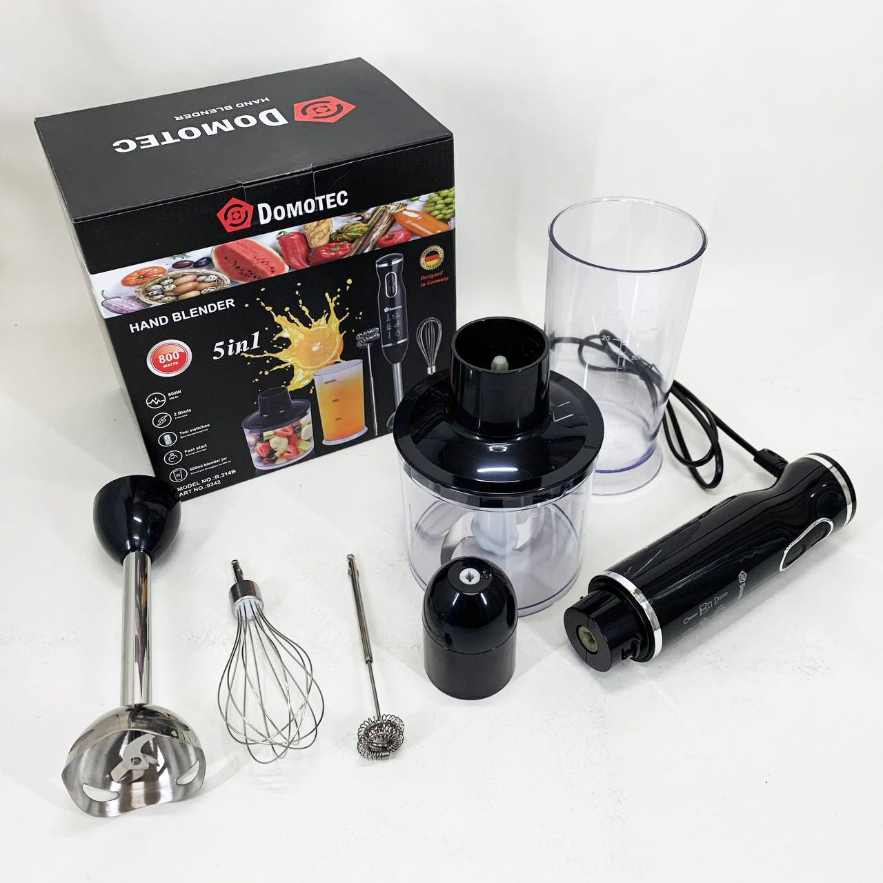 Блендер Domotec R.314B занурювальний 5 в 1800 Вт — изображение 3