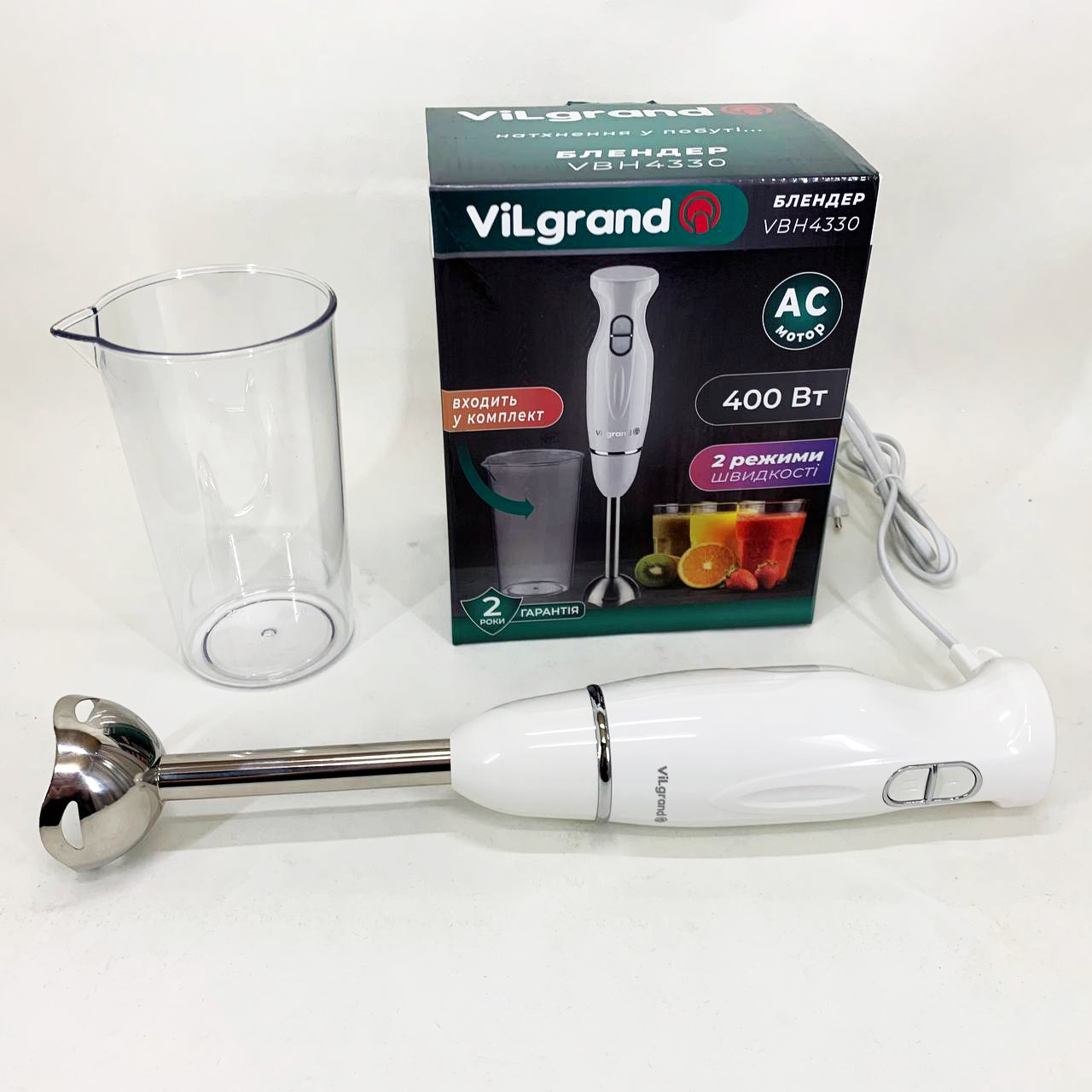 Блендер ViLgrand VBH4330. Колір: білий — изображение 4