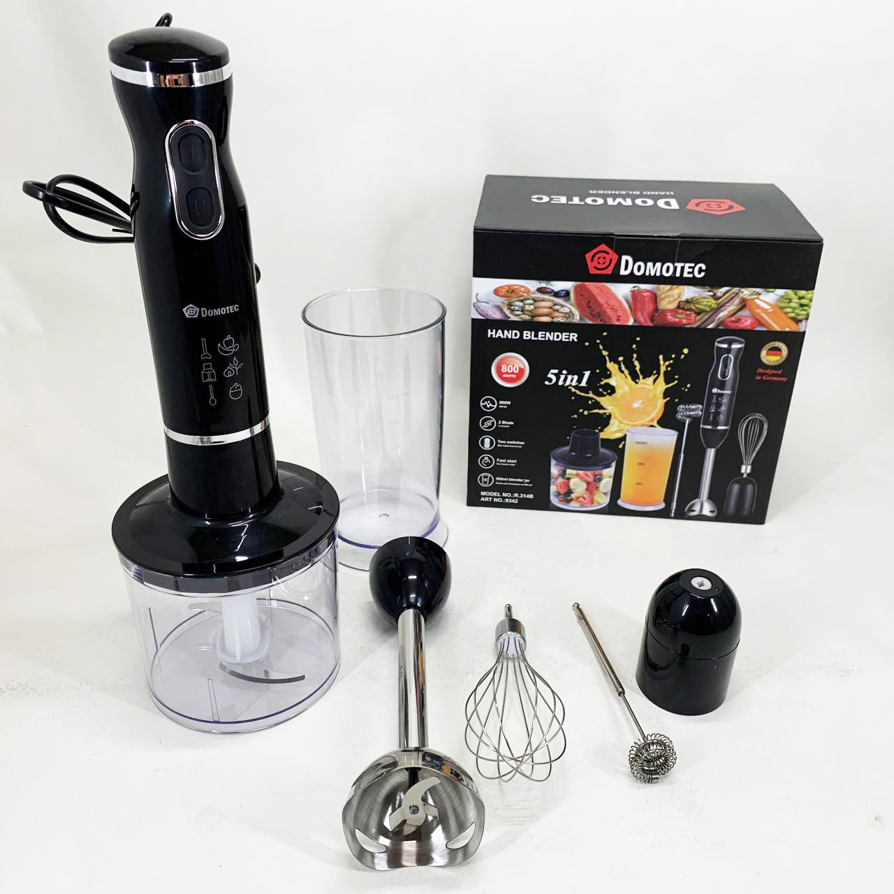 Блендер Domotec R.314B занурювальний 5 в 1800 Вт — изображение 13