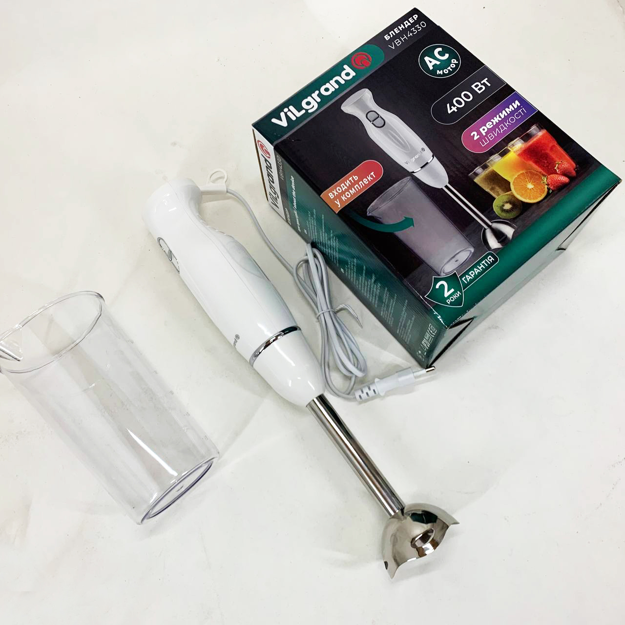 Блендер ViLgrand VBH4330. Колір: білий — изображение 8