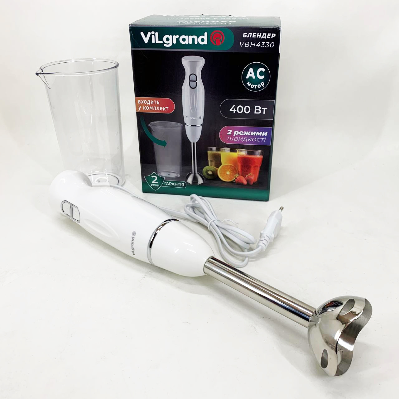 Блендер ViLgrand VBH4330. Колір: білий — изображение 9