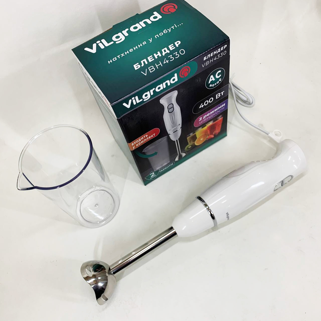 Блендер ViLgrand VBH4330. Колір: білий — изображение 5