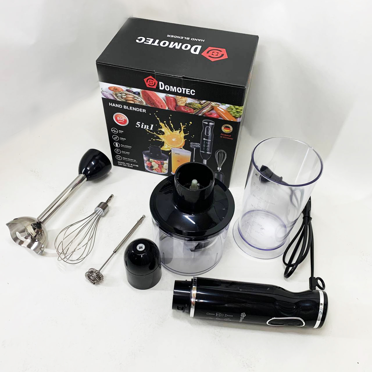 Блендер Domotec R.314B занурювальний 5 в 1800 Вт — изображение 6