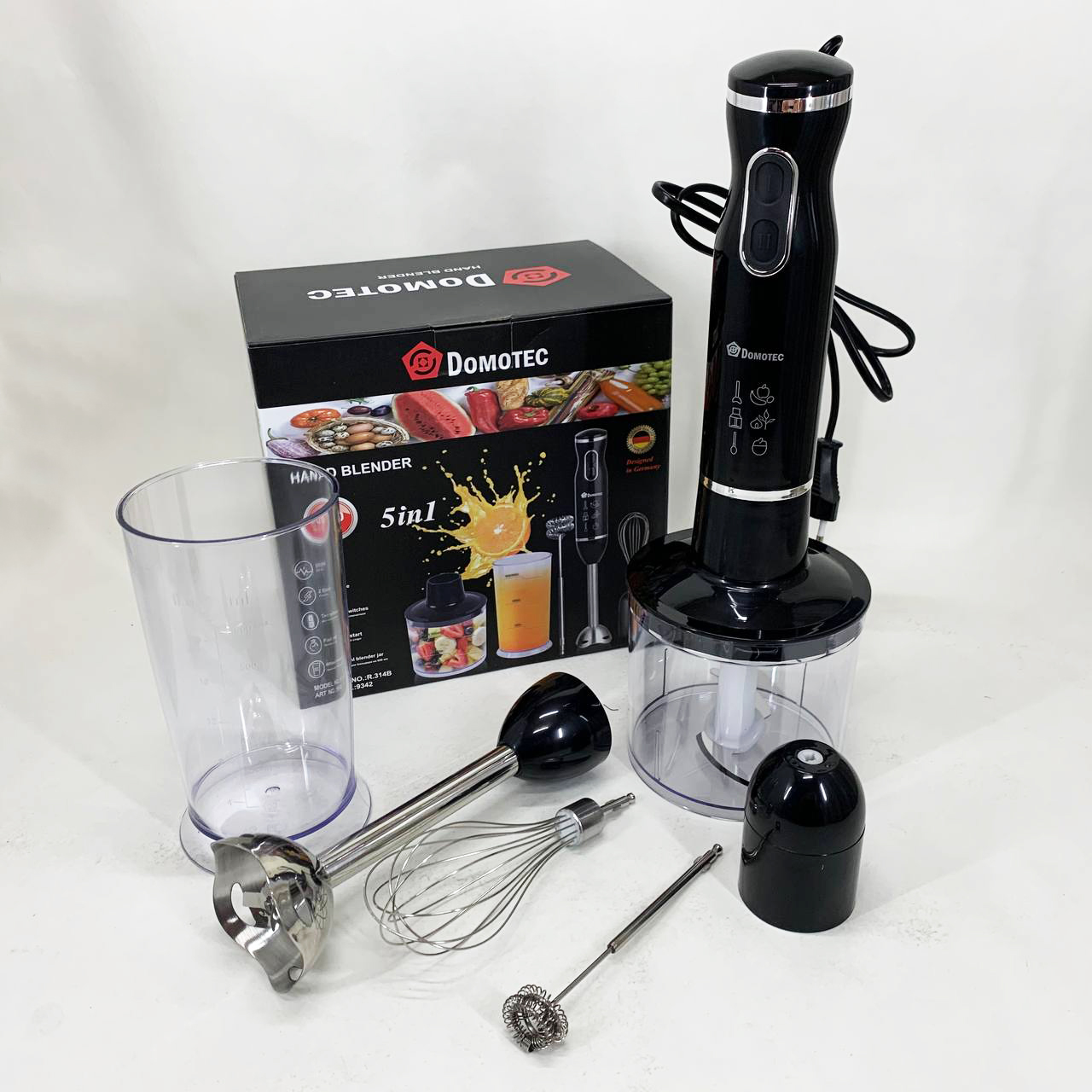 Блендер Domotec R.314B занурювальний 5 в 1800 Вт — изображение 7