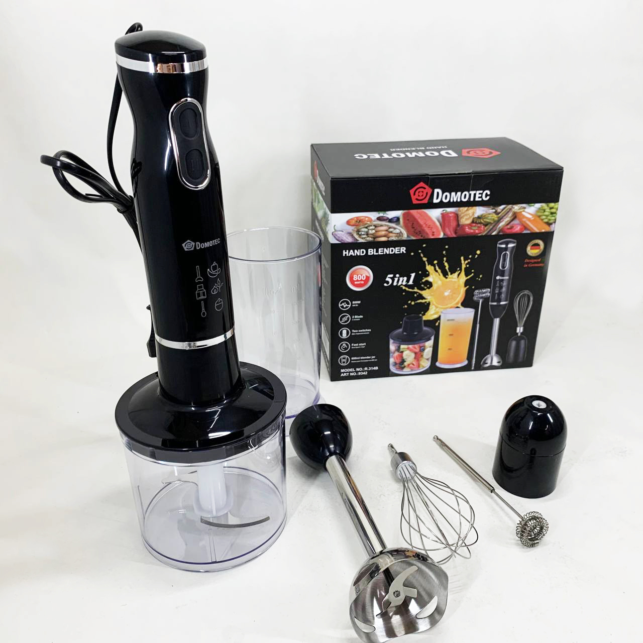 Блендер Domotec R.314B занурювальний 5 в 1800 Вт — изображение 14