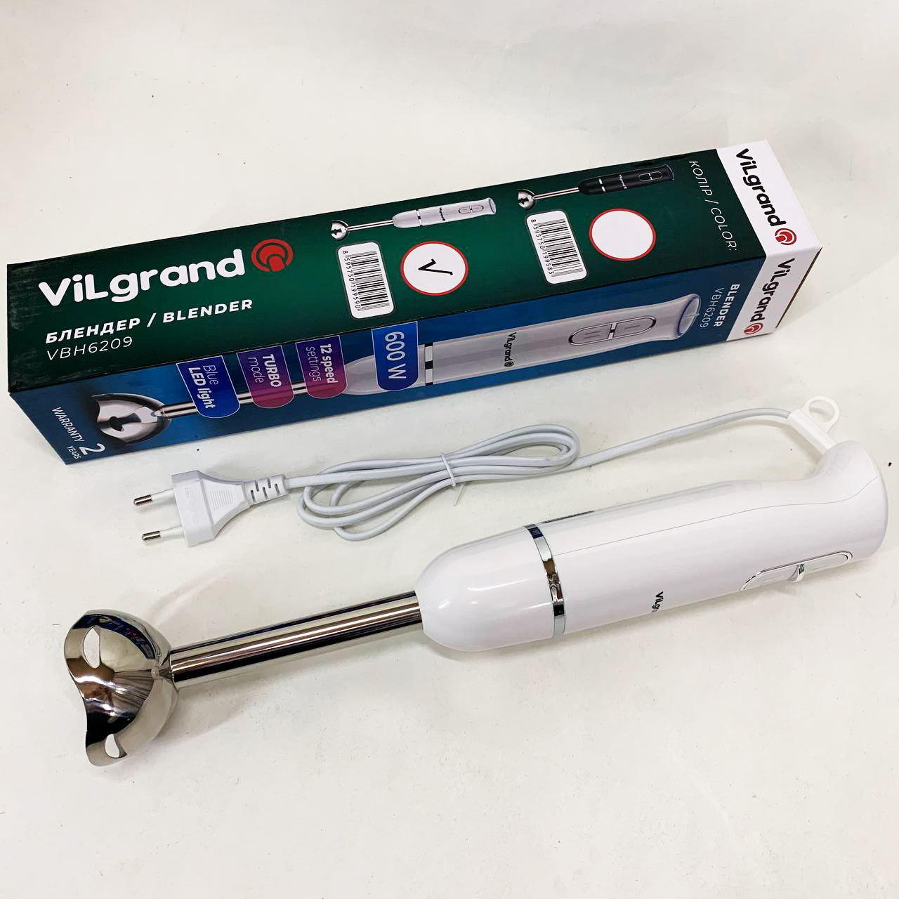 Блендер ViLgrand VBH6209. Колір: білий — изображение 4